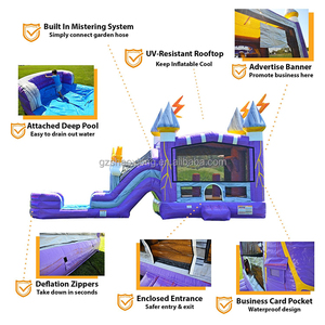 Château plein d'entrain gonflable commercial 31x13x15ft Bounce House Double Slide Combo Bounc Jump Hous avec ventilateur pour location de fête d'enfants - Product Image 2