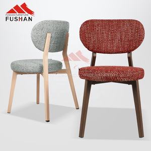 Muebles nórdicos modernos para el hogar, silla de comedor tapizada de lino para café, madera como sala de estar, mesa de restaurante de colores mezclados y sillas - Product Image 5