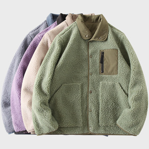 <span class=keywords><strong>Chaqueta</strong></span> polar reversible Snap-Up para hombre y mujer, <span class=keywords><strong>chaqueta</strong></span> <span class=keywords><strong>sin</strong></span> <span class=keywords><strong>cremallera</strong></span> portátil de doble cara con cuello levantado para actividades al aire libre - Product Image 1