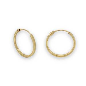 Conjunto de aretes de lujo de tubo cuadrado de oro de 14 quilates al por mayor, bonitos aretes de aro de nuevo diseño para ropa informal y de boda - Product Image 5