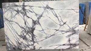 Dalles de marbre blanc de New <span class=keywords><strong>York</strong></span> polies, grandes dimensions, avec veines violettes, design moderne, imperméables, pour usage hôtelier - Product Image 2