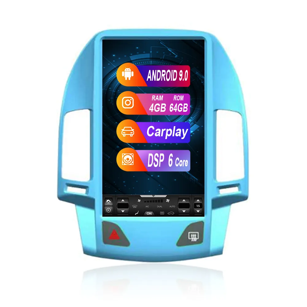 ZWNAV android 10.0 oto elektronik 4g gps tracker araba multimedya dvd OYNATICI Hyundai i30 2009-2016 araba stereo kafa ünitesi