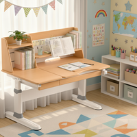 Bureau d'étude moderne pour enfants en bois massif, cadre en aluminium, hauteur réglable, écologique, ergonomique, durable, pour la maison, le bureau, le salon