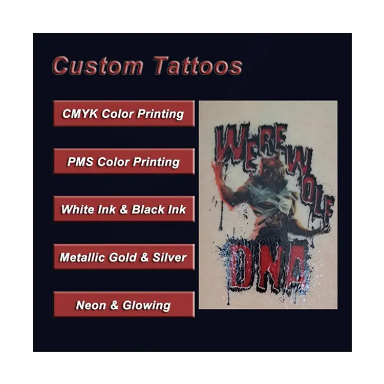 Harga promosi pabrik Printer tato sehat pada kulit tato sementara stiker diproduksi di Cina tato tubuh stiker