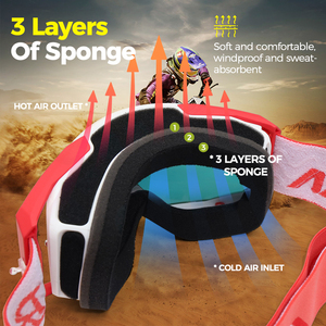 <strong>MX</strong> Racing Fashionable <strong>Goggles</strong> UV400 Protection Anti-Fog Lenses Adjustable Strap Tear-Off Posts for Wet Tropical Motorcycle Use - Product Image 4