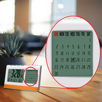 Jam Alarm Desktop kotak logam pintar, tampilan besar Digital kalender suhu fitur luar ruangan ruang tamu penggunaan kantor dapur