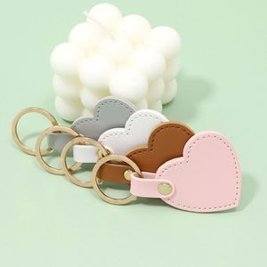 <b>Custom</b> Laser Logo Fashion Decoration Love Shape Accessories Heart-Shaped Double Side Small Car <b>Key</b> Ring Pendant Keychain - Product Image 2