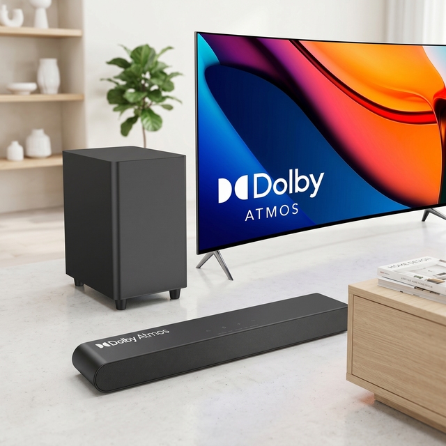 BassMAX Pulsating Bass 2.1CH Dolby Atmos HD EARC BT 5.3 3D Surround Sound 4K TV Audio TV Sound System