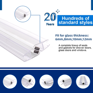 <span class=keywords><strong>Junta</strong></span> de sellado inferior para puerta de vidrio de <span class=keywords><strong>baño</strong></span>, tira impermeable para el clima, pantalla de vidrio transparente de plástico, sello para puerta de ducha, tira magnética - Product Image 2