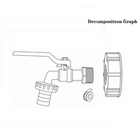 Connecteur de réservoir d'eau de 1/2 pouces Remplacer l'ensemble de robinet de tuyau d'arrosage