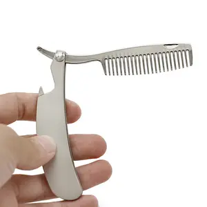 Hot Selling Beard Styling Stainless Steel Portable Pocket Mini Folding Comb Vintage Oil Hair Comb
