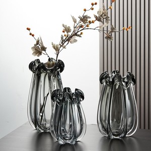 Modern Light Luxury Glass Flower Hydroponic Glass <b>Vase</b> Light Luxury Creative High-grade Flower Modeling Heavy Glass <b>Vase</b> - Product Image 1