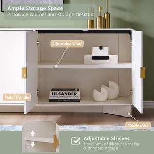 <span class=keywords><strong>Buffet</strong></span> moderne <span class=keywords><strong>de</strong></span> grande taille, armoire <span class=keywords><strong>de</strong></span> rangement, 4 portes, étagères réglables, bois courbé, bar à café, gain <span class=keywords><strong>de</strong></span> place, multifonction - Product Image 4