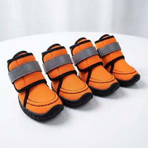 Yearning Dog Soft <b>sole</b> Breathable Plush Fabric <b>Rubber</b> Waterproof Non-Slip Rain <b>Boots</b> for Dogs Outdoor(four pieces of a set) - Product Image 6
