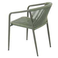 nouveau jardin café fauteuils en aluminium meubles extérieur Patio Restaurant vert tissé corde chaises de salle à manger