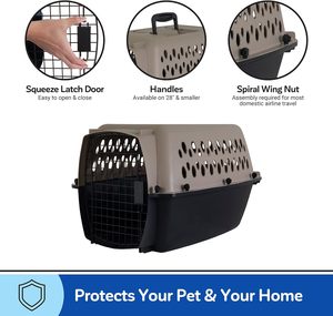 Cage de transport portable Petmate <span class=keywords><strong>Vari</strong></span> pour chiens de taille moyenne, compatible avion, en plastique durable, écologique et verrouillable - Product Image 4