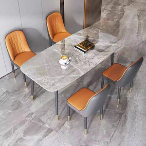 Ensemble de <span class=keywords><strong>table</strong></span> à manger de luxe nordique, chaise de restaurant simple, <span class=keywords><strong>table</strong></span> à manger <span class=keywords><strong>d</strong></span>écontractée <span class=keywords><strong>pour</strong></span> hôtel et ensemble de 4 chaises - Product Image 2