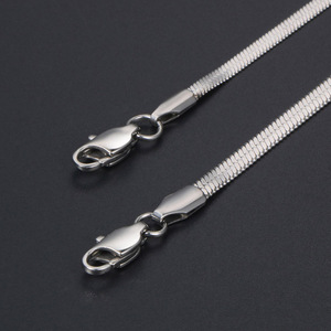 Collier audacieux de style européen, chaîne plate pour clavicule de 2,7 mm et 3,3 mm, bijoux unisexes pour couple CE502 - Product Image 3