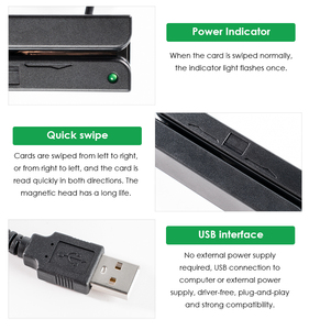 Lector de Tarjetas Magnéticas USB MSR100 de 3 Pistas, Bidireccional, para Puntos de Venta, Hoteles y Tarjetas de Membresía, de Fábrica con 15 Años de Experiencia - Product Image 3