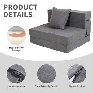 Canapé-lit pliant emballé sous vide Canapé-lit en mousse à <span class=keywords><strong>mémoire</strong></span> <span class=keywords><strong>de</strong></span> <span class=keywords><strong>forme</strong></span> haute densité avec oreiller moelleux - Product Image 4