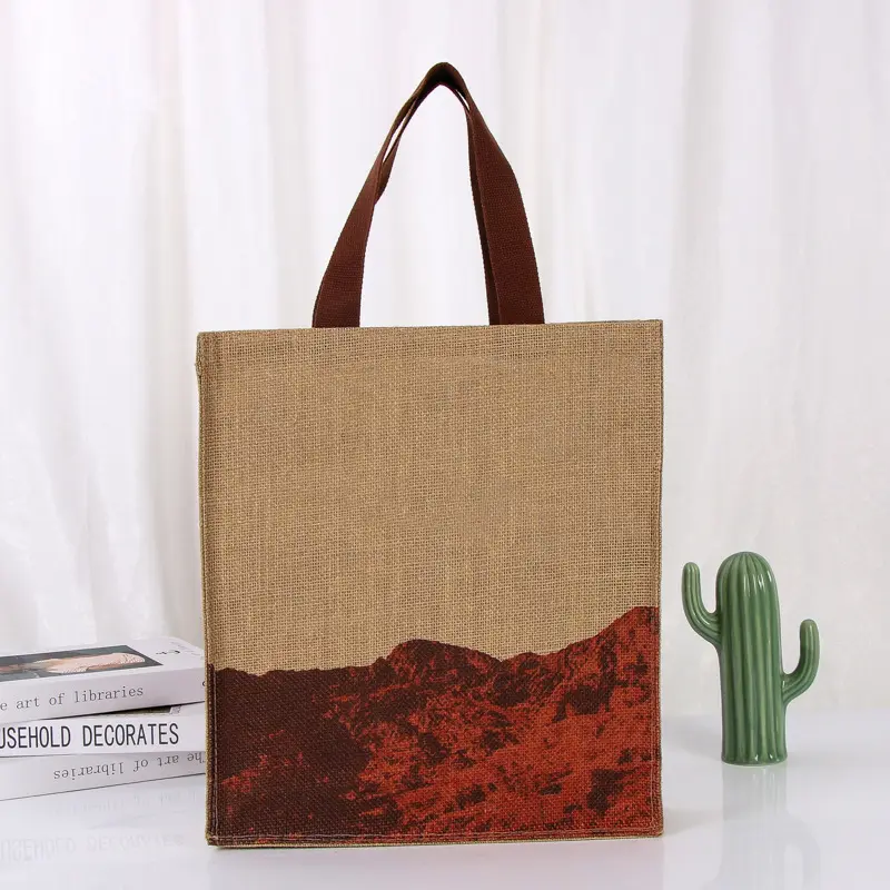 Wholesale Cheap Price Customized Color Shopping Bag Burlap Large Tote Jute Bag