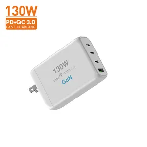 Vina pengisi daya ponsel portabel Tablet, pengisi daya Cepat tembok 130W Pd super Us/Eu Pps Qc3.0 dengan sertifikat Etl/Fcc/Cb/Pse