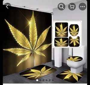 カスタマイズ100% ポリエステル防水シャワーカーテンバスルーム4個セット - Product Image 3