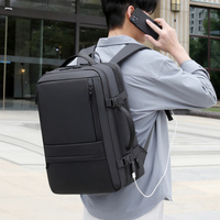 Sac à dos de voyage professionnel extensible et étanche avec port de charge USB pour ordinateur portable et trajets professionnels