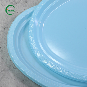 أطباق بلاستيكية دائرية ملونة مخصصة للبيع بالجملة، مقاس 7 و9 بوصة، أطباق بلاستيكية للاستخدام مرة واحدة للحفلات والحلويات والكيك والجبن والسلطة - Product Image 3