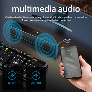BT601ポータブルワイヤレスサウンドバー FMラジオ搭載 スマートホームシアター RGB LEDライト内蔵 マイク内蔵 USB＆AUX対応 - Product Image 3