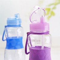 600ml Sans Bpa Bouteilles D'eau avec de la paille en plastique transparent bouteille d'eau potable
