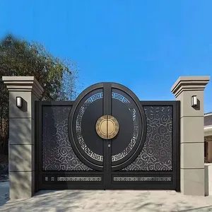 Моторизованные автомобильные изогнутые современные раздвижные ворота для дома железные главные ворота сверхмощные ручные раздвижные алюминиевые ворота