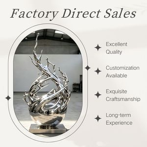 Escultura Moderna de Lujo en Acero Inoxidable con Tratamiento Anticorrosión, Gran Estatua de Arte Metálico Abstracto, Hecha a Mano y Personalizable para Espacios Urbanos - Product Image 3