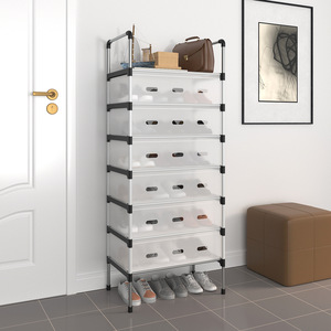 <span class=keywords><strong>Scarpiera</strong></span> Moderna Minimalista in Metallo di Nuovo Stile, Antipolvere, Multistrato, Assemblabile, Economica per Ingressi e Dormitori - Product Image 1
