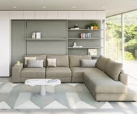 Lit mural horizontal pliable et réglable avec canapé, nouveau design, mobilier populaire et peu encombrant, en promotion