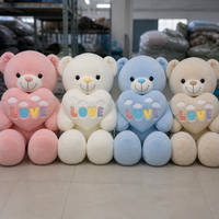 Peluche géante ours en peluche pour mariage et Saint-Valentin, avec cœur d'amour à câliner, 80-140cm, coque de peluche non rembourrée, cadeau et décoration