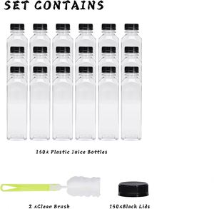 Bouteille de boisson carrée en PET personnalisée avec logo, de 2 oz à 32 oz, pour thé, jus, lait et café - Product Image 2