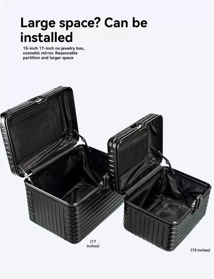 실버 알루미늄 합금 하드 박스 여행 미용 화장품 휴대용 케이스