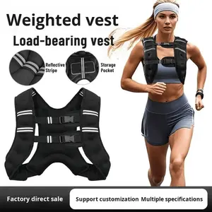 <span class=keywords><strong>Gilet</strong></span> <span class=keywords><strong>lesté</strong></span> de fitness BinYao réglable de 3 kg, 5 kg, 8 kg, 10 kg en fibre de polyester avec bande réfléchissante pour la course à pied et l'entraînement musculaire - Product Image 3