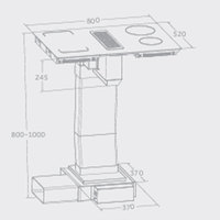 Cuisinière à induction encastrable avec hotte aspirante intégrée, directement de l'usine