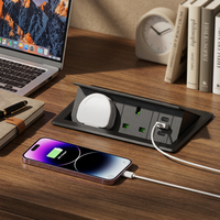 Hub d'alimentation escamotable pour bureau avec prises de type G, chargeur USB-C PD, 2 prises UK et protection enfant