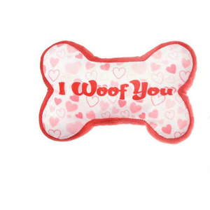 Moda romantik pembe kemik peluş çiğnemek kalp kemik şekli köpek hediye seti sevimli dolması gıcırtılı sevgililer günü köpek oyuncak - Product Image 5
