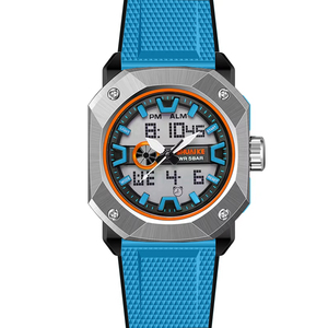 Hot Sale Men's Sport Led Watch Silicon Strap Dual Display Chronograph <b>Clock</b> With Gold Man <b>Digital</b> Wrist Watch - Product Image 3