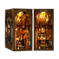 Maison de poupée miniature personnalisée, coin lecture, kit de montage en bois 3D pour bibliothèque, jouet éducatif unique et cadeau créatif