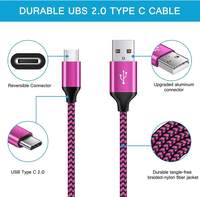Cable de Carga USB C de Nailon para Teléfono, Compatible con Samsung Galaxy S26 Ultra S25 S24 S23 S21 S10 A17 A16 A55 A56 A57 5G