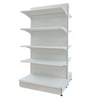 Étagère Gondole de Supermarché Robuste et Moderne Rouge, Présentoir de Vente au Détail en Métal, Étagères Grille Autoportantes Simples – Meilleures Ventes
