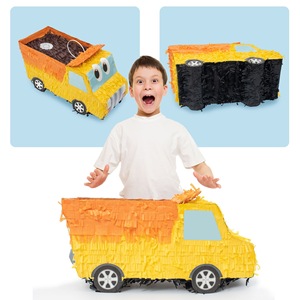 Piñata en papier jaune 3D personnalisable avec logo pour anniversaire, Nouvel An, Pâques, fête, décorations, bonbons, Moxin - Product Image 3