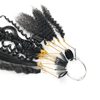 Nouvelle bague d'échantillons de texture capillaire 2026 avec 13 types de textures, échantillon de cheveux humains noir naturel, bague de présentation, ondulations profondes, boucles crépues, pour salon