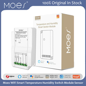 Module d'interrupteur intelligent WiFi Moes pour la température et l'humidité, double sortie relais, contrôle sans fil, compatible Alexa et Google <span class=keywords><strong>Assistant</strong></span>, contrôle par application - Product Image 1