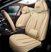 Housses de Siège Auto pour SUV Personnalisées, Ensemble Complet de 5 Pièces, Housses de Coussin en Cuir de Luxe pour Golf/Passat/CC, Compatibles Airbag et Ajustement Universel